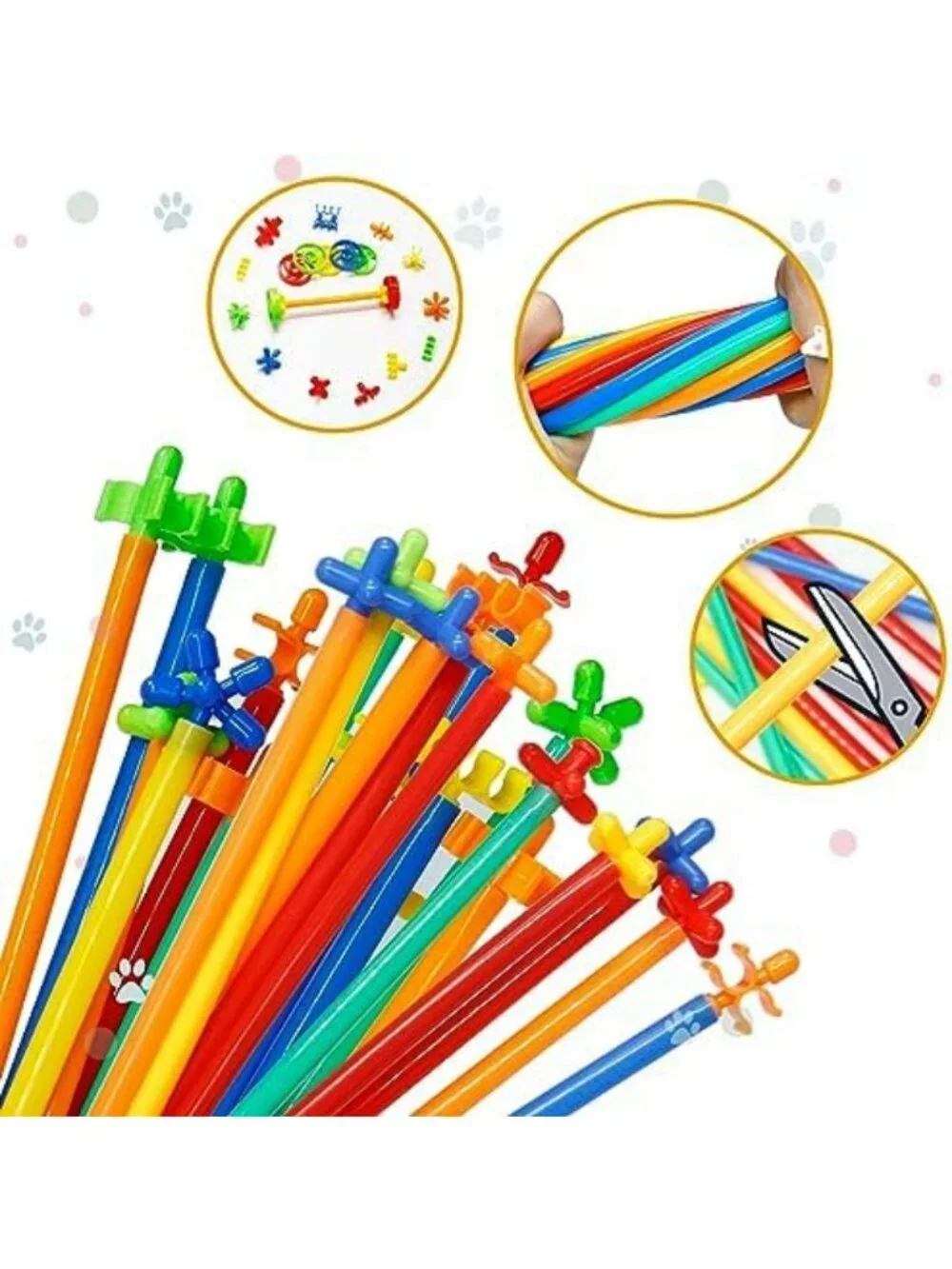 STEM Building Toys 1200pcs - Interlocking Plastic Straw Constructor Set for Kids